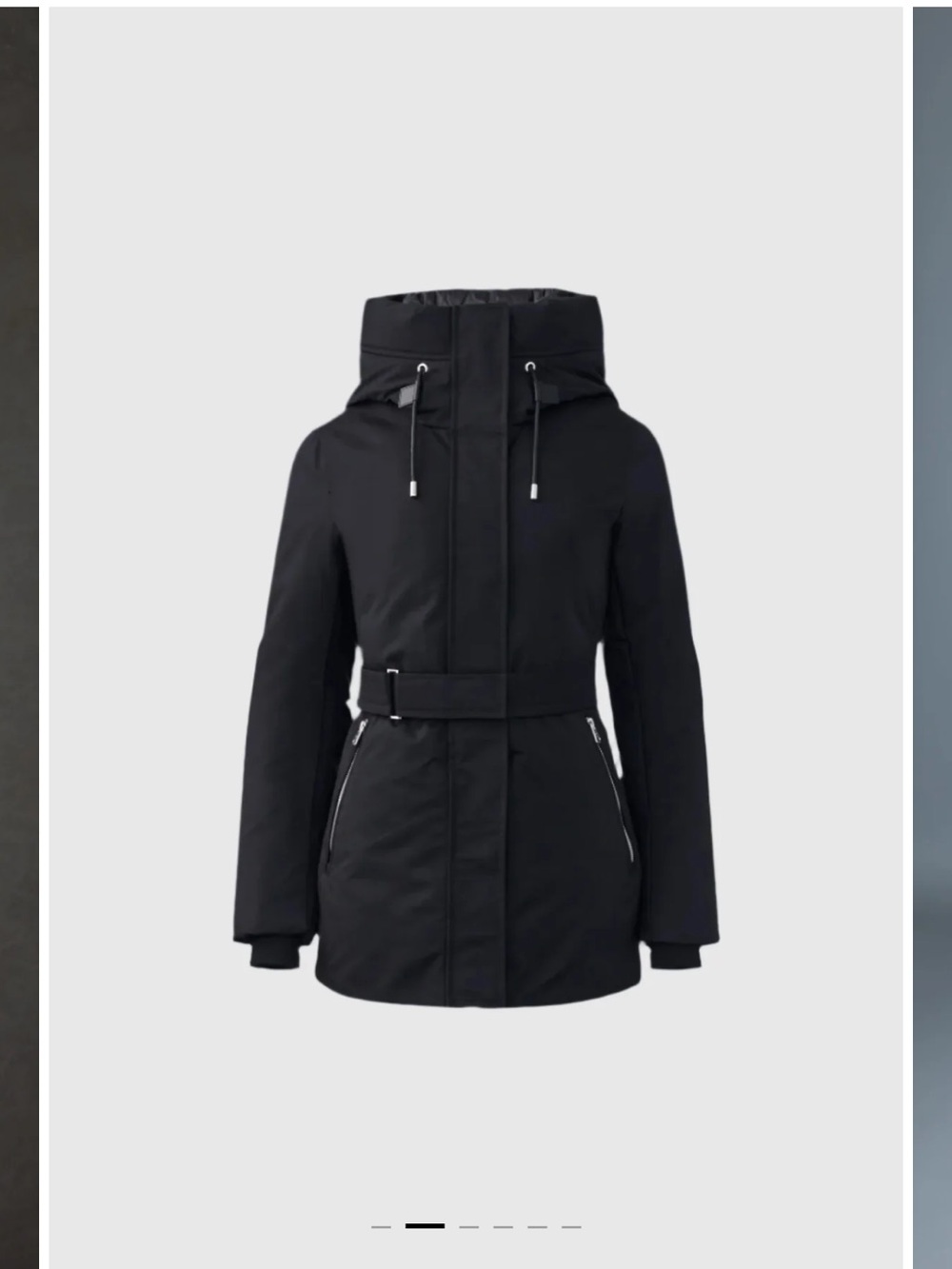 Mackage Jeni 2-in-1 Black Hooded Belted Winter Coat Parka